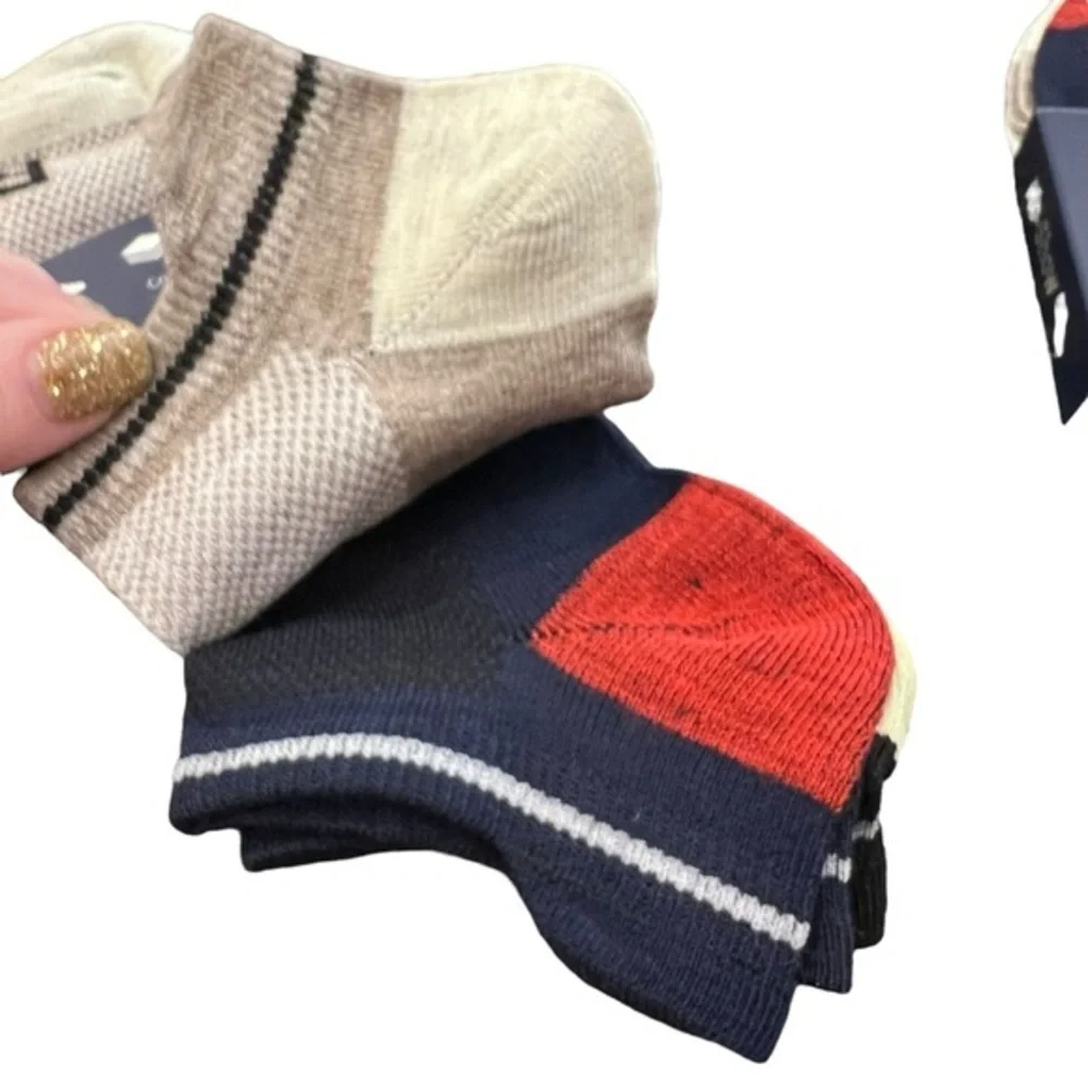 No-Show Mens Socks 6 Pairs Cotton Blend Shoe Size 7-12 Colorblock NWT Everyday‎
